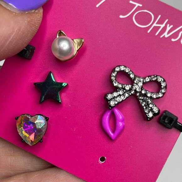 Betsey Johnson earrings individual not pairs signed costume jewelry FLAW 1 missg - Picture 5 of 7